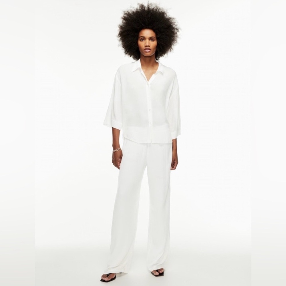 Aritzia Babaton ECOVERO™ Relaxed Straight-Leg Pants - Cream/Ivory - Size Small - Picture 4 of 16